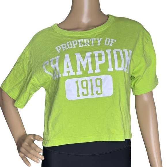Champion lime green crop top tee Small - Picture 1 of 4